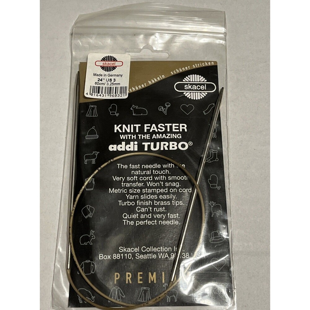 SKACEL Addi Turbo Knit Faster 24” US 3 - 3.25mm NEW Knitting Needle - Picture 4 of 4
